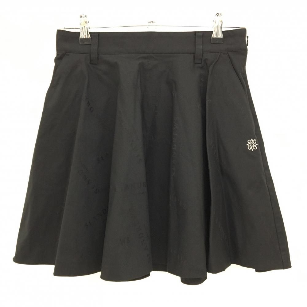 【超美品】セントアンドリュース スカート 黒 ロゴ総柄 レディース M ゴルフウェア St ANDREWS