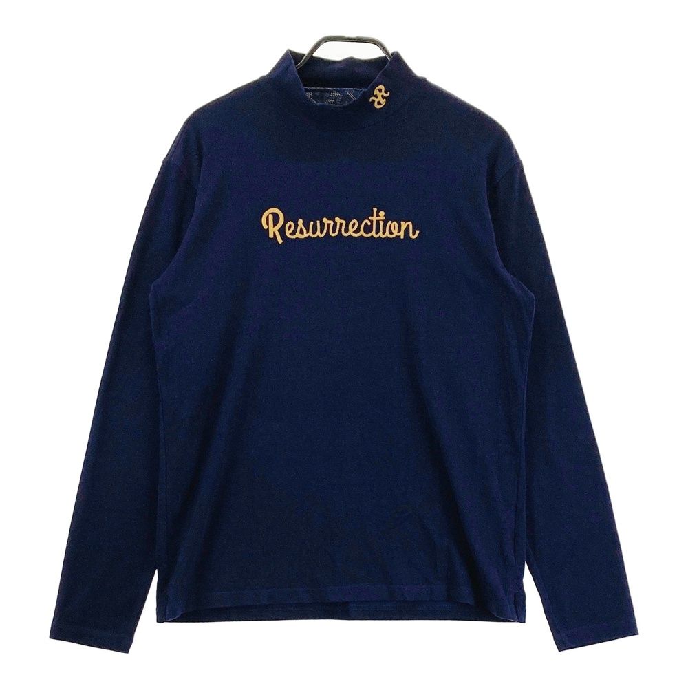 サイズ：L RESURRECTION レザレクション モックネック 長袖Tシャツ ネイビー系 [240101682523] ゴルフウェア メンズ ストスト