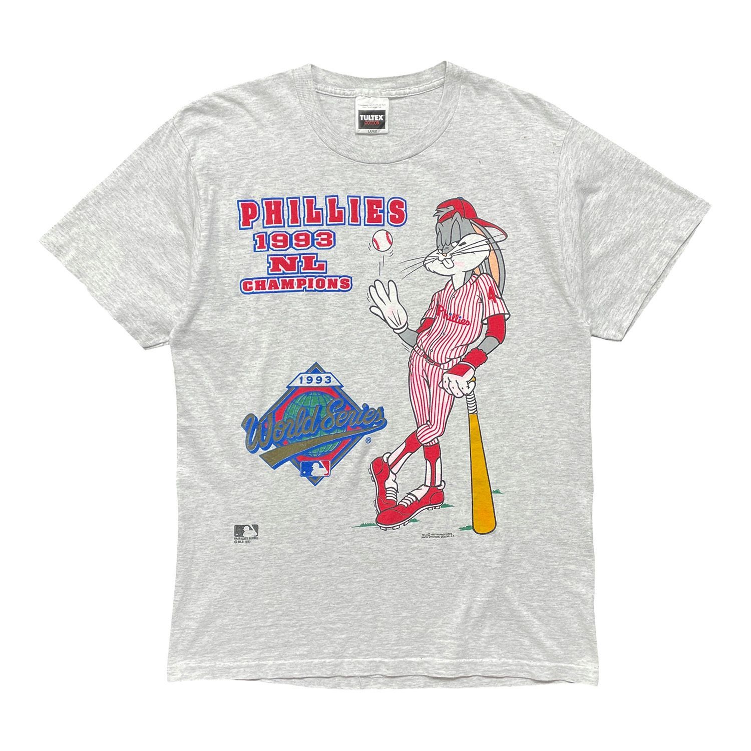 USA 古着 90S TULTEX MLB フィラデルフィアフィリーズ バッグスバニー ヴィンテージ Tシャツ プリント メンズL グレー シングルステッチ BA5541 6,825円