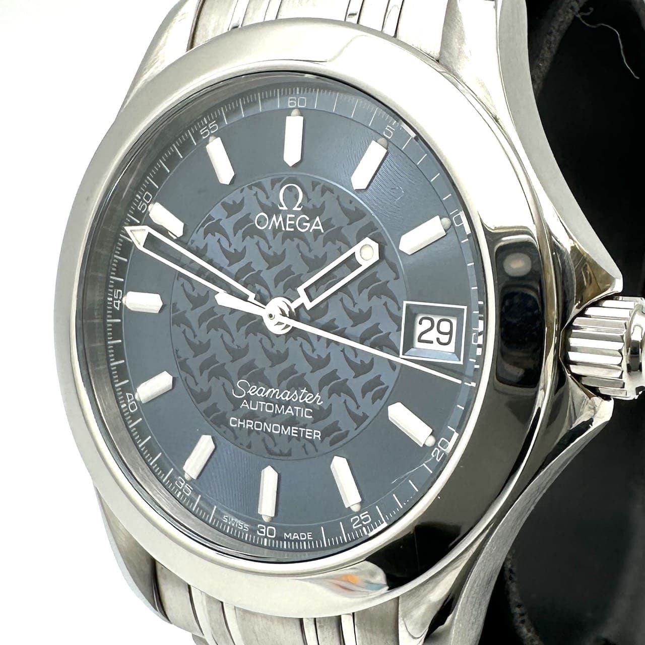 OMEGA オメガ 2506.80 シーマスター120 ジャックマイヨール デイト 腕時計 自動巻き ブルー メンズ