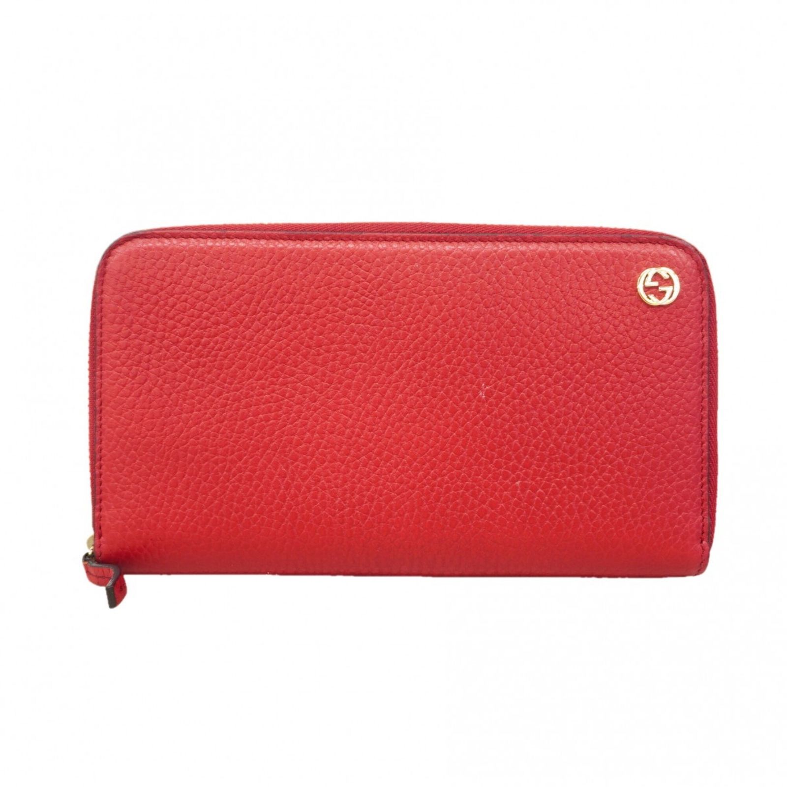 グッチ(Gucci) グッチ 長財布 インターロッキングG 449347 レザー レッド レディース