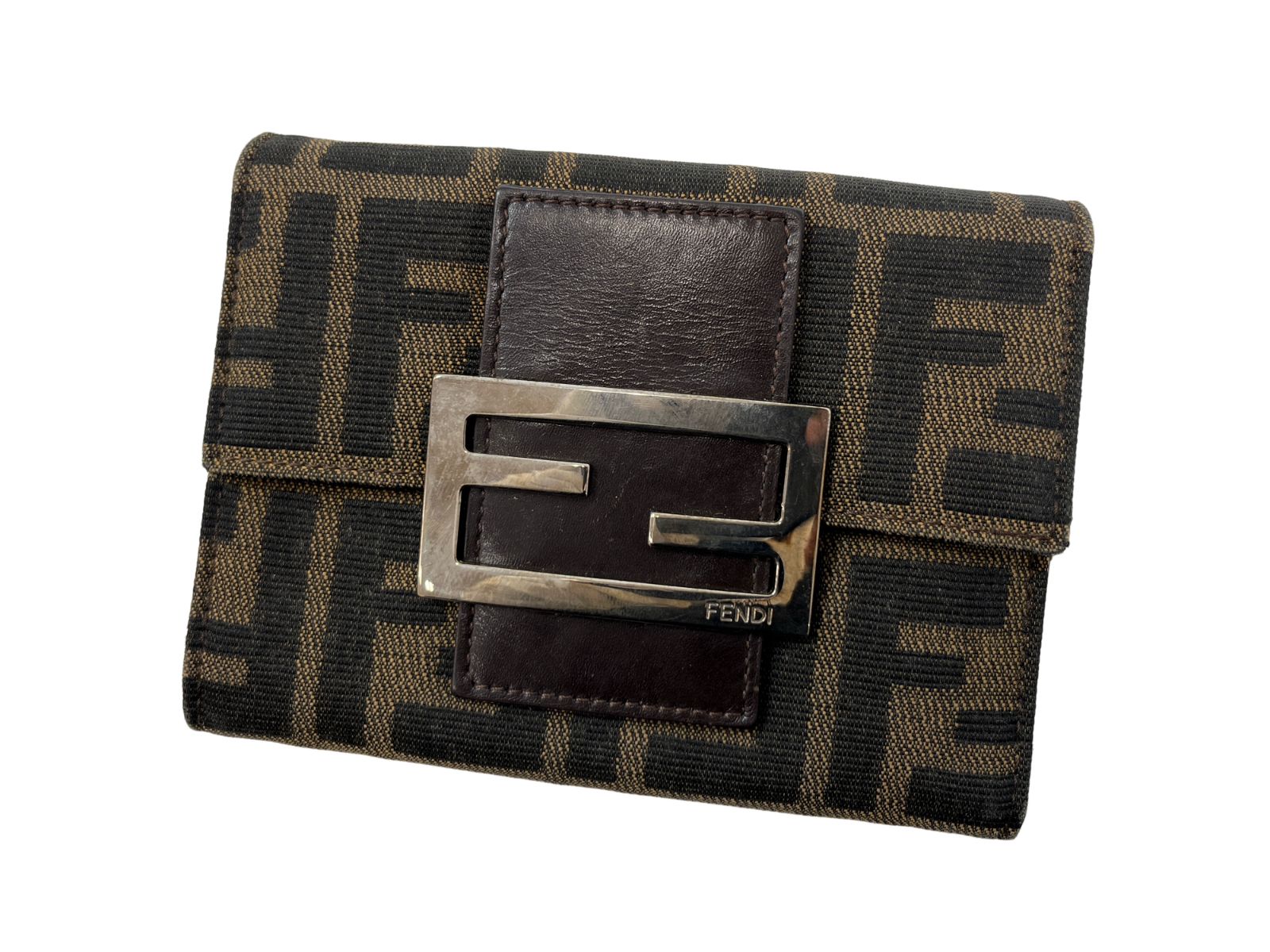 FENDI フェンディ ズッカ柄 三つ折り 財布 ウォレットキャンバス
