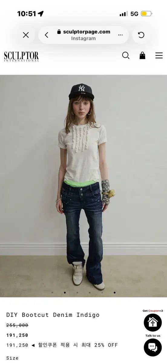 SCULPTOR Indigo ブーツカットデニム