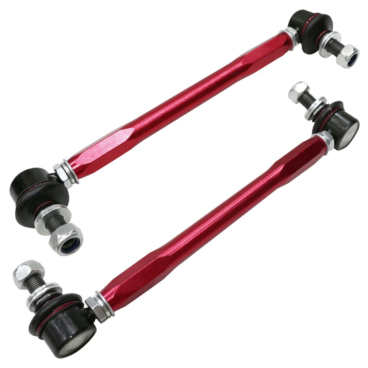 【左右セット】調整式 スタビライザーリンク 汎用タイプ M12 260mm - 350mm レッド/赤 調整スタビ スタビリンクwb 2d4fbea1