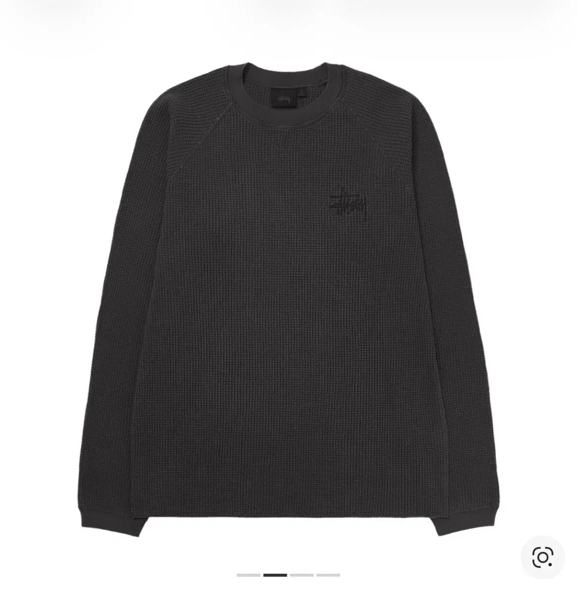 STUSSY ラグラン サーマル ワッフル ロングスリーブ チャコール M