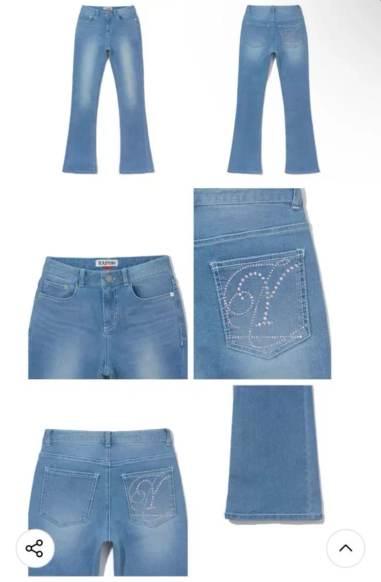 (新品) 유희 YOUHEE ホットフィックス ブーツカット デニム パンツ S