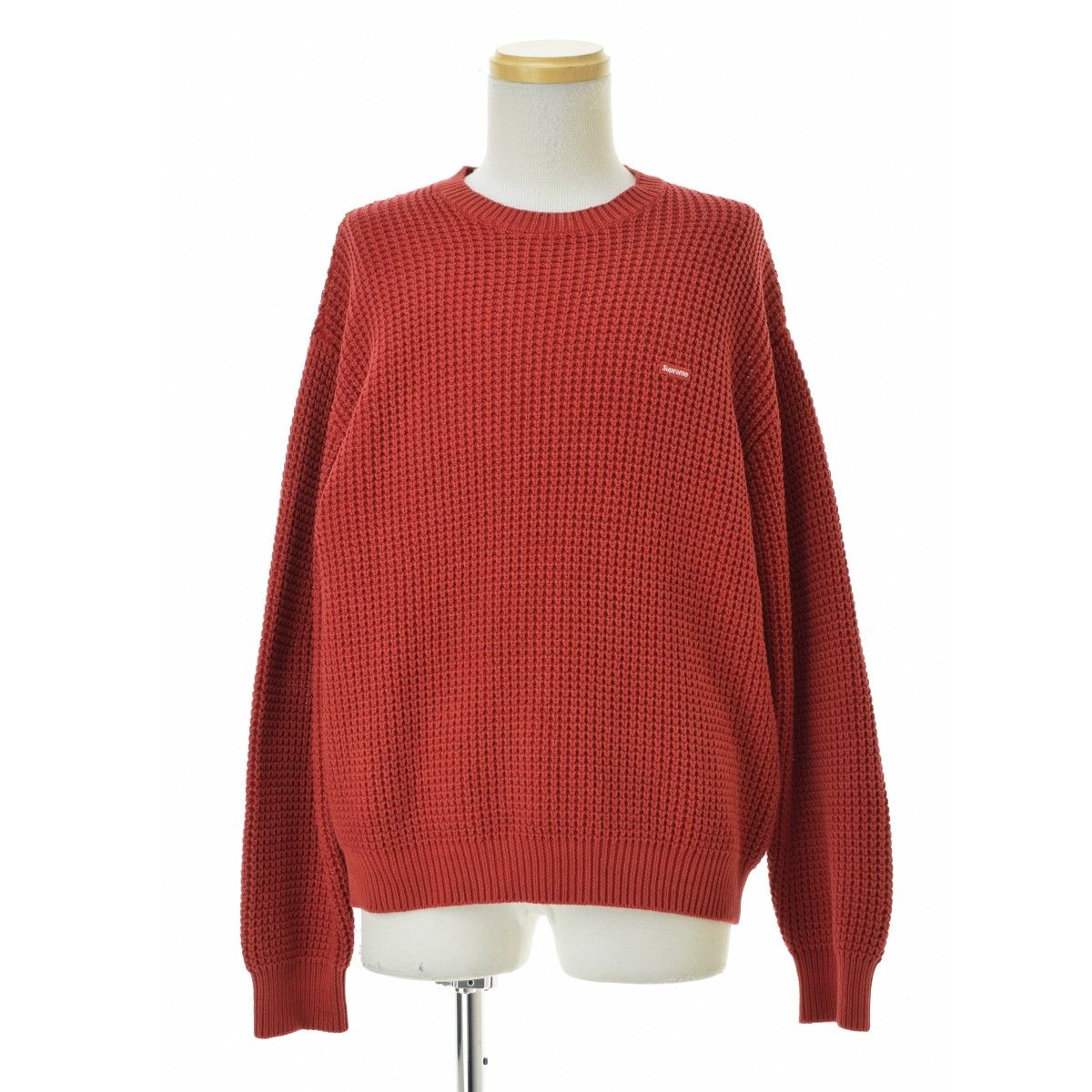 SUPREME】26SS Washed Small Box Waffle Sweater Red長袖ニット
