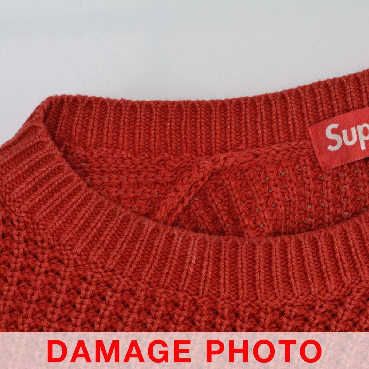 SUPREME】26SS Washed Small Box Waffle Sweater Red長袖ニット