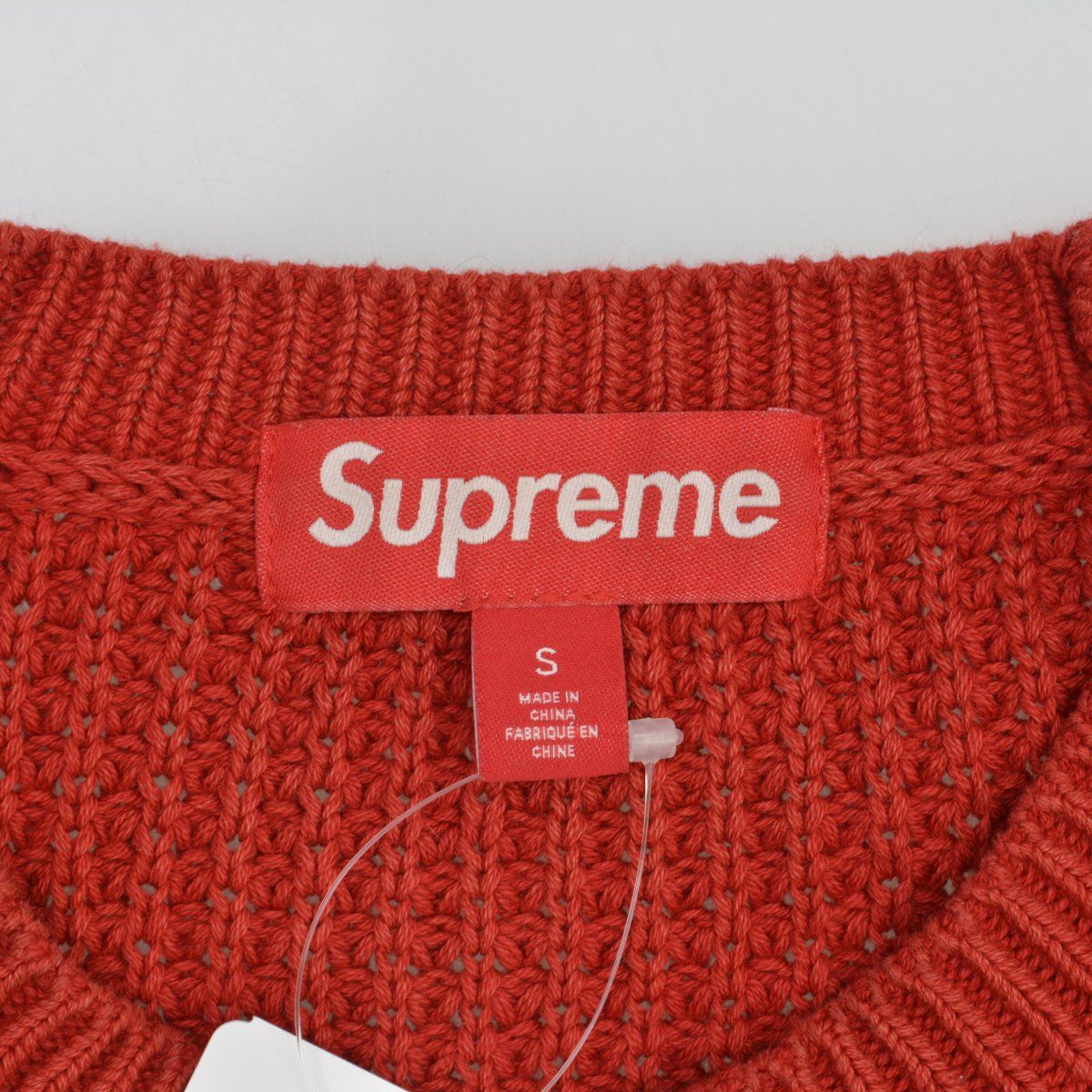 SUPREME】26SS Washed Small Box Waffle Sweater Red長袖ニット 
