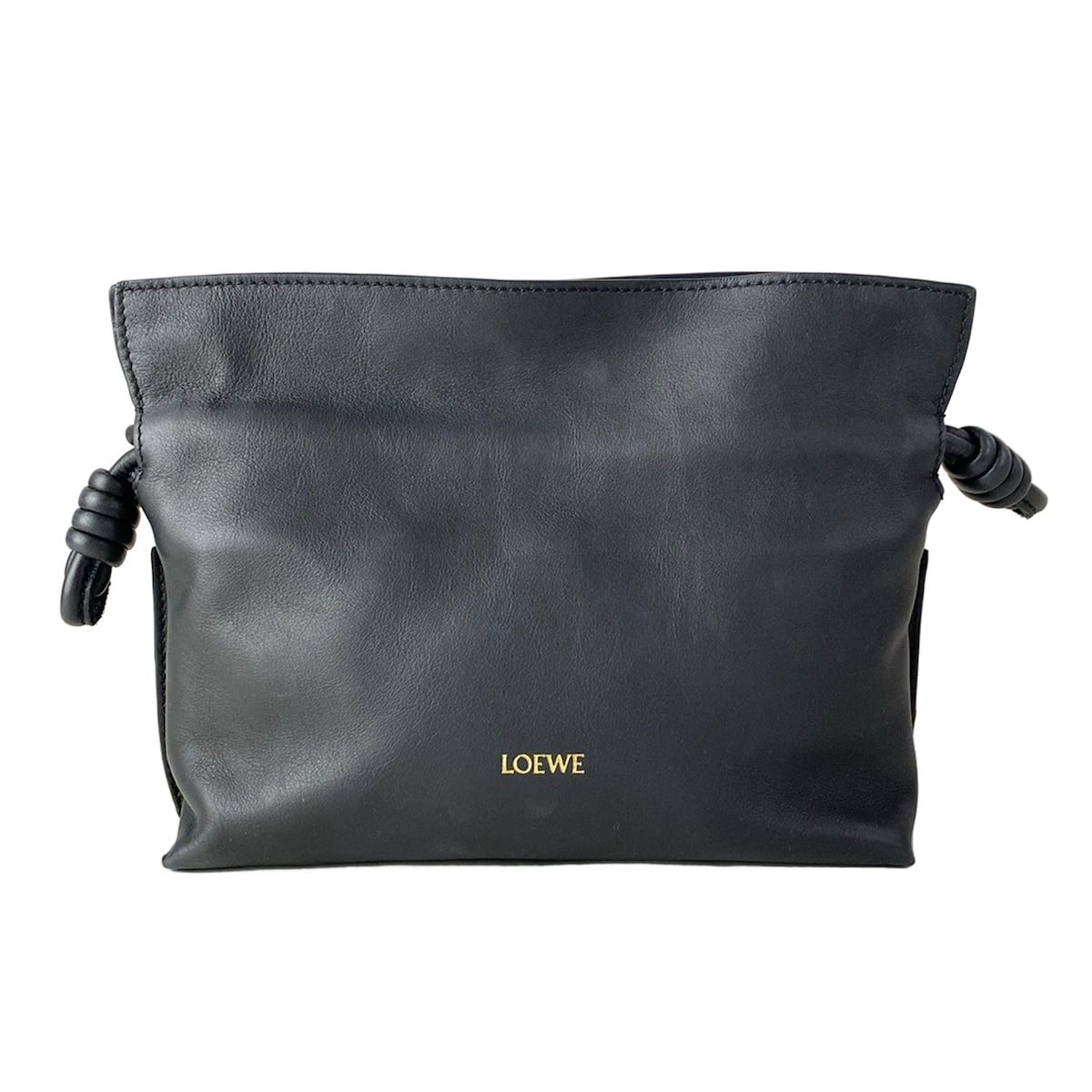 LOEWE(ロエベ) クラッチバッグ フラメンコクラッチ ミニ A411FC2X73 黒 巾着型 レザー