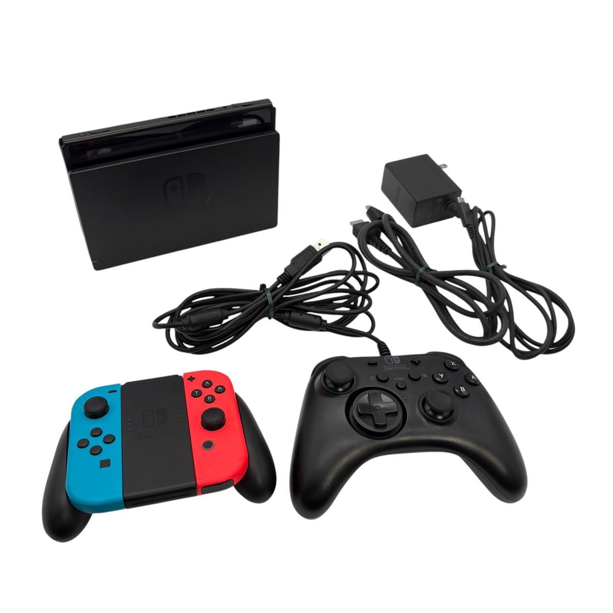 ♪4303 Nintendo Switch HAC-001 ネオンブルー ネオンレッド 2018年 画面焼け有 中古 任天堂 ニンテンドー スイッチ