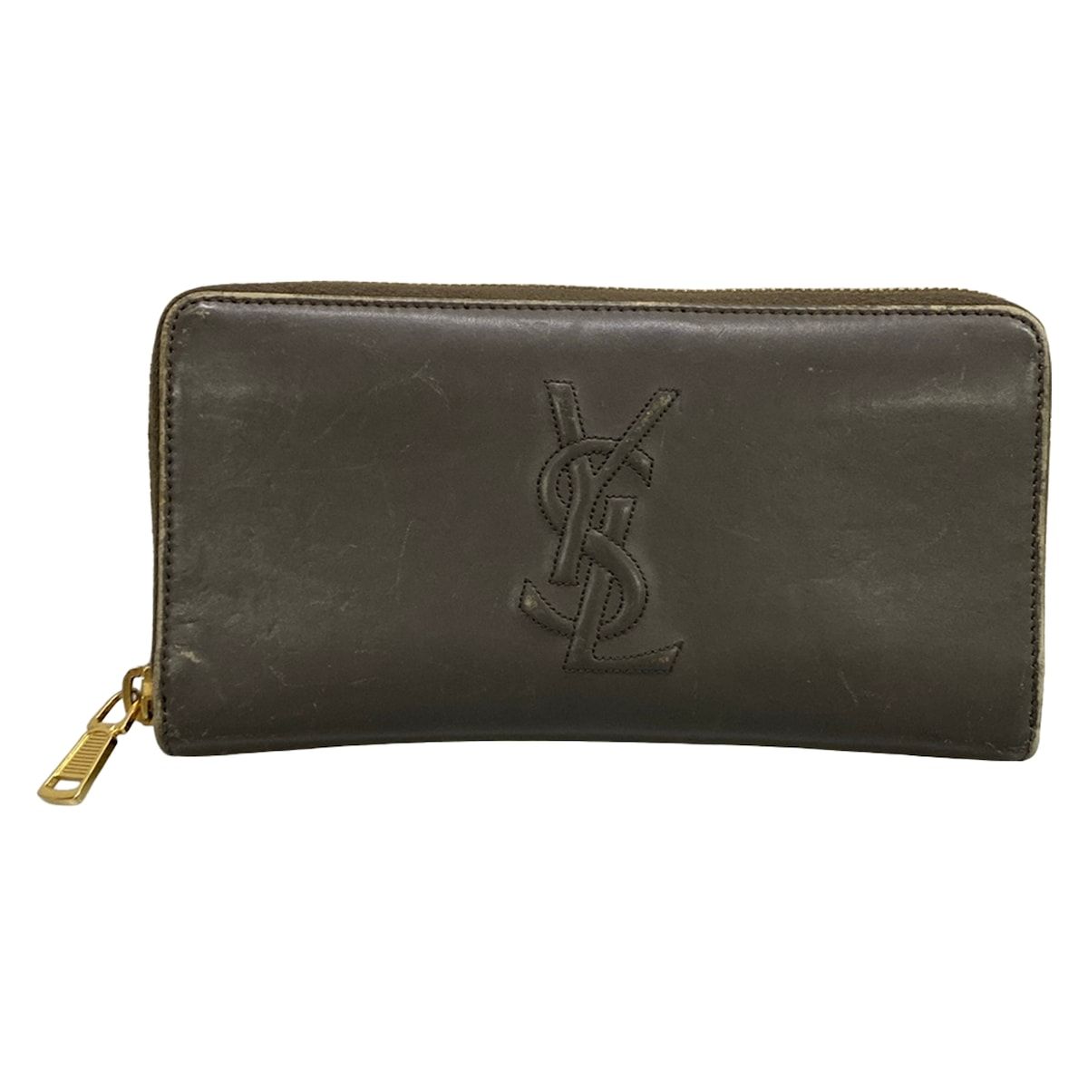 YvesSaintLaurent rivegauche (YSL)(イヴサンローランリヴゴーシュ) 長財布 - 568995 ダークグレー ラウンドファスナー レザー