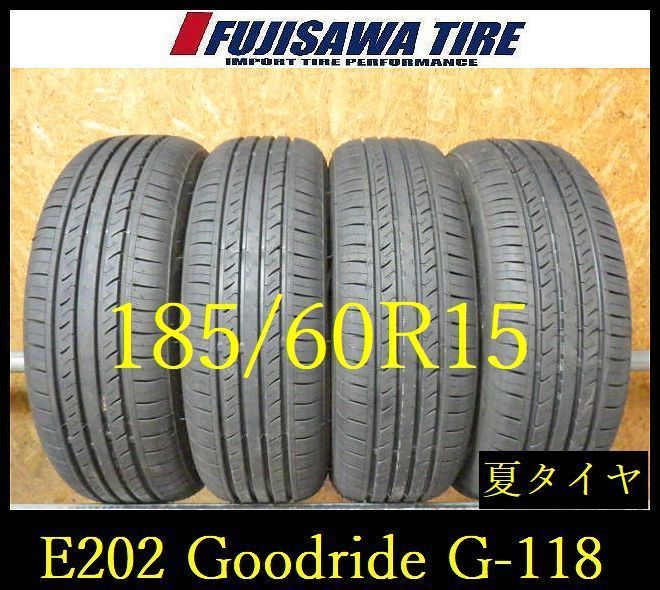 【E202】E送料無料 2026年製造 約9部山 イボ付き◆Goodride Ridemax G-118◆185/60R15◆4本 26102957
