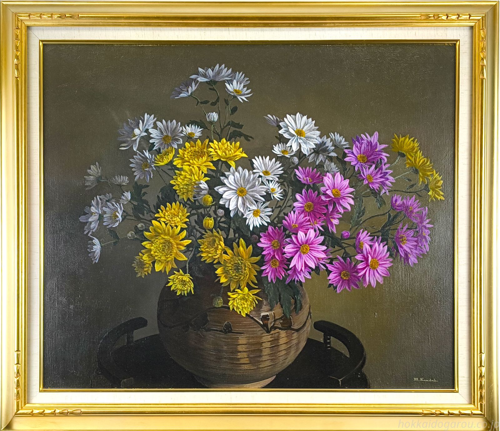近藤博史 「菊」 油絵・油彩画 絵画
