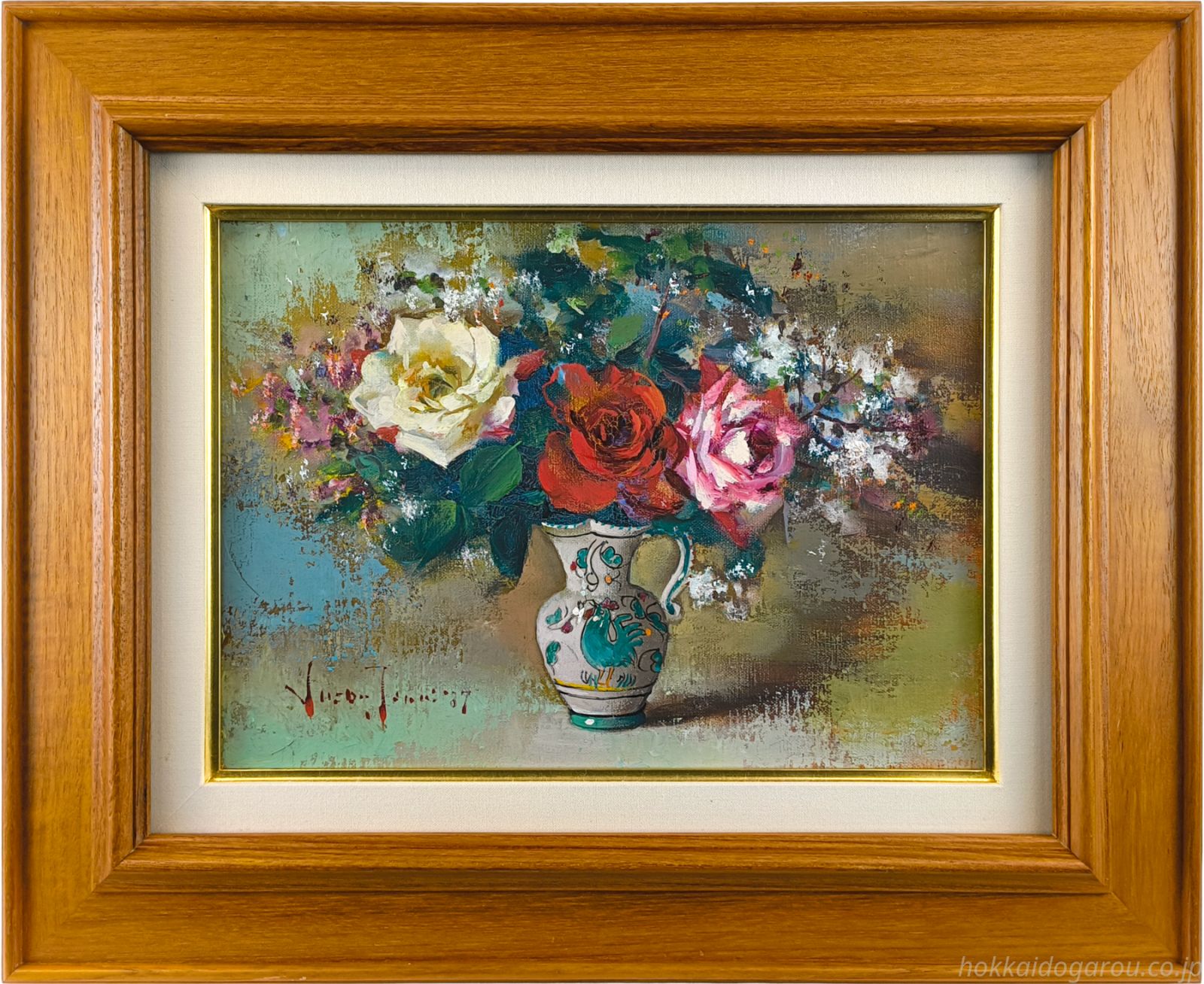 寺井重三 「薔薇」 油絵・油彩画 絵画