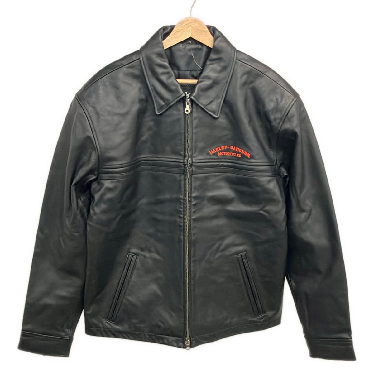 HARLEY DAVIDSON(ハーレーダビッドソン) ライダースジャケット サイズM レディース - 黒 長袖/ジップアップ/オールシーズン