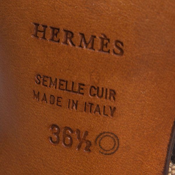 エルメスHERMES キャンバスレザーコンビベルトストラップサンダル 茶36.5(23.5cm位) エルメスHERMES キャンバスレザーコンビベルトストラップサンダル 茶36.5(23.5cm位)