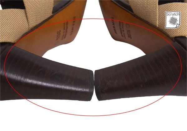 エルメスHERMES キャンバスレザーコンビベルトストラップサンダル 茶36.5(23.5cm位) エルメスHERMES キャンバスレザーコンビベルトストラップサンダル 茶36.5(23.5cm位)