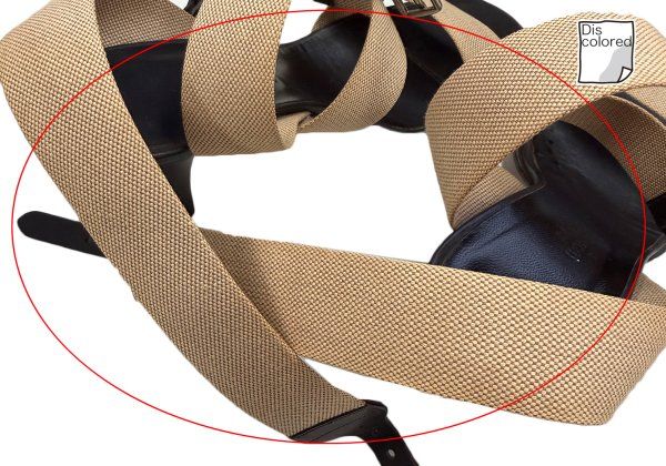 エルメスHERMES キャンバスレザーコンビベルトストラップサンダル 茶36.5(23.5cm位) エルメスHERMES キャンバスレザーコンビベルトストラップサンダル 茶36.5(23.5cm位)