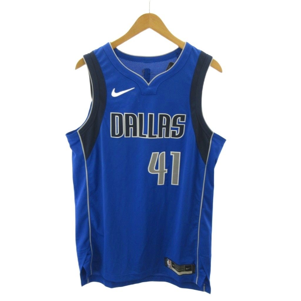 ナイキ NIKE タグ付き NBA レプリカユニフォーム ダラス・マーベリックス ダーク・ノビツキー ノースリーブ L 青 ブルー 0503