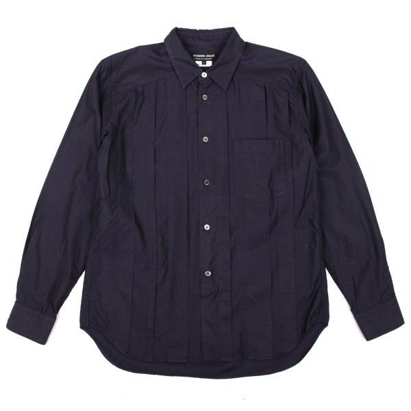 コムデギャルソン オムドゥCOMME des GARCONS HOMME DEUX コットンタックデザイン長袖シャツ 紫S