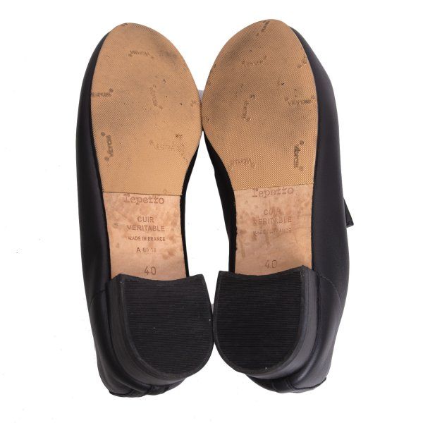 ヨウジヤマモト ファム×レペットYohji Yamamoto FEMME×repetto 国内169足限定 フロントゴアレザーシューズ 黒40(24cm位)