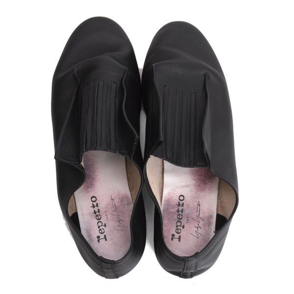 ヨウジヤマモト ファム×レペットYohji Yamamoto FEMME×repetto 国内169足限定 フロントゴアレザーシューズ 黒40(24cm位)