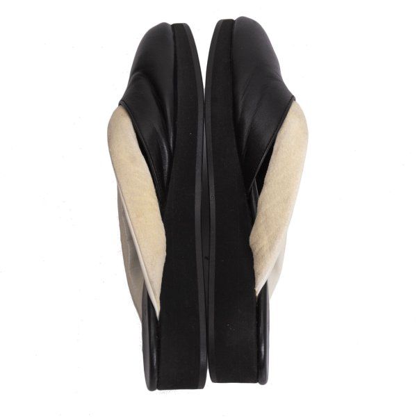 ヨウジヤマモト ファムYohji Yamamoto FEMME スウェード鼻緒デザインフラットサンダル 黒オフ5(23.5cm位)
