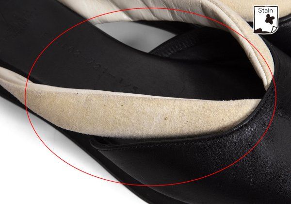 ヨウジヤマモト ファムYohji Yamamoto FEMME スウェード鼻緒デザインフラットサンダル 黒オフ5(23.5cm位)