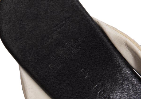 ヨウジヤマモト ファムYohji Yamamoto FEMME スウェード鼻緒デザインフラットサンダル 黒オフ5(23.5cm位)