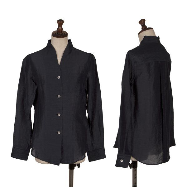 ロメオジリROMEO GIGLI リネンナイロンシアーシャツ 紺9T 8,251円