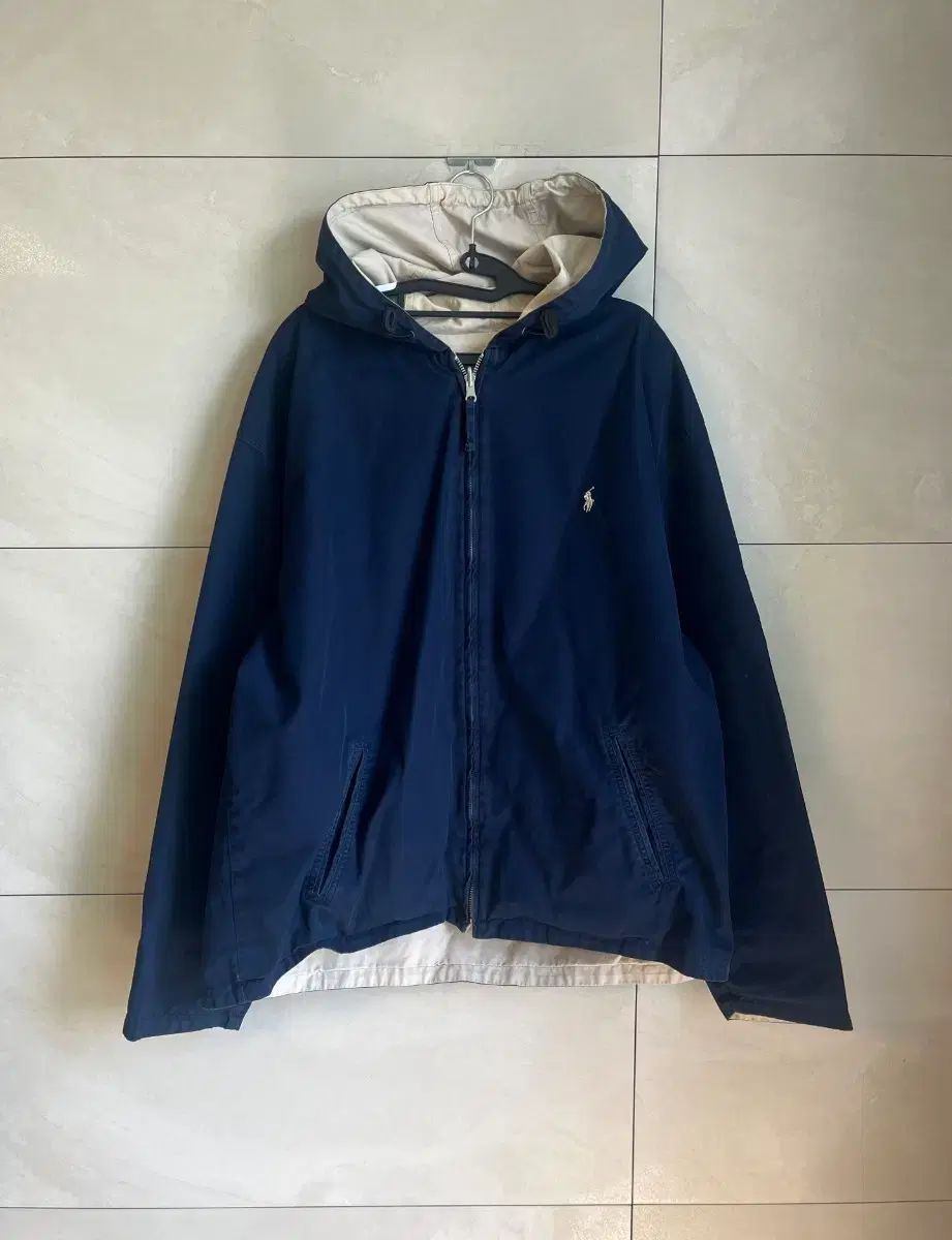 XL ポロラルフローレン ポニー リバーシブル フーディージャケット (ネイビー/ベージュ)