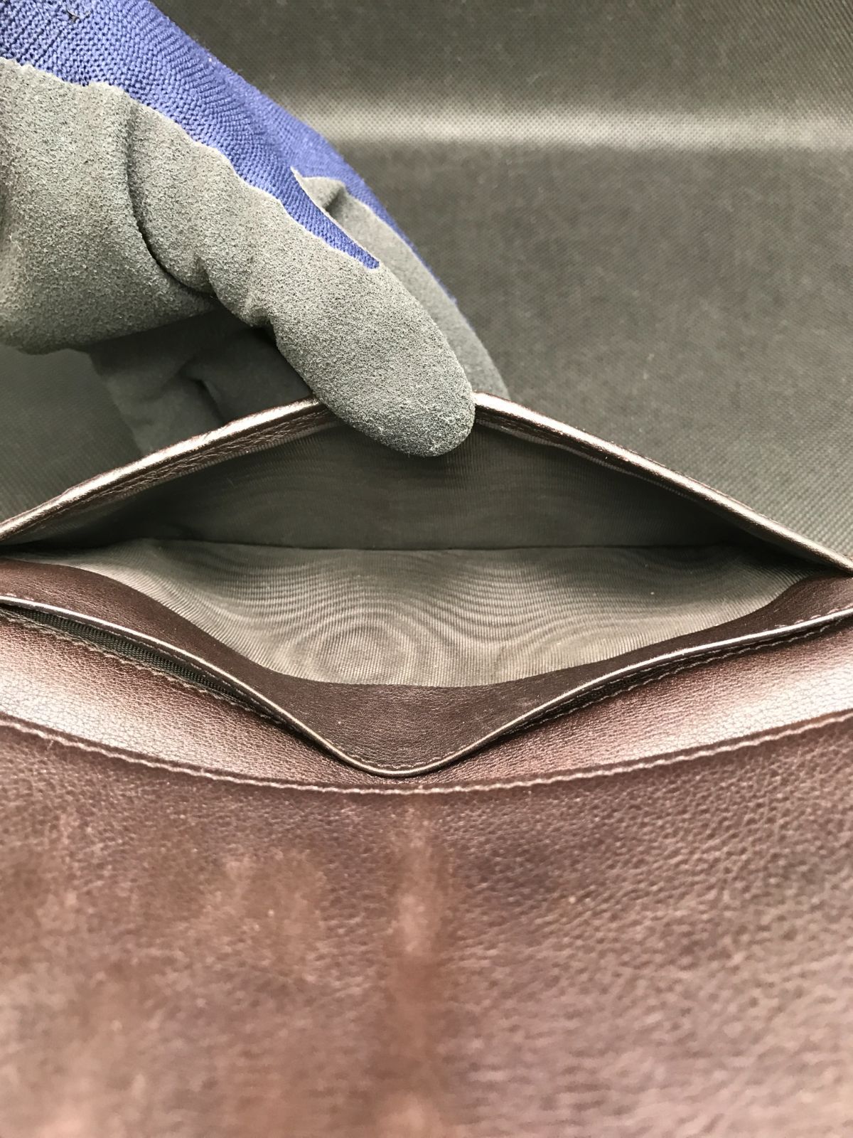 GUCCI　グッチ　長財布　シマレザー　メイフェア　インターロッキング　リボン　ダークブラウン系　1751