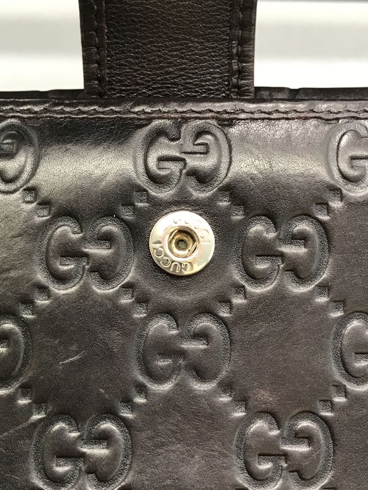 GUCCI　グッチ　長財布　シマレザー　メイフェア　インターロッキング　リボン　ダークブラウン系　1751
