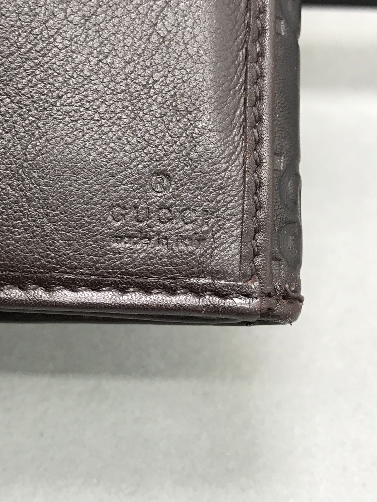 GUCCI　グッチ　長財布　シマレザー　メイフェア　インターロッキング　リボン　ダークブラウン系　1751