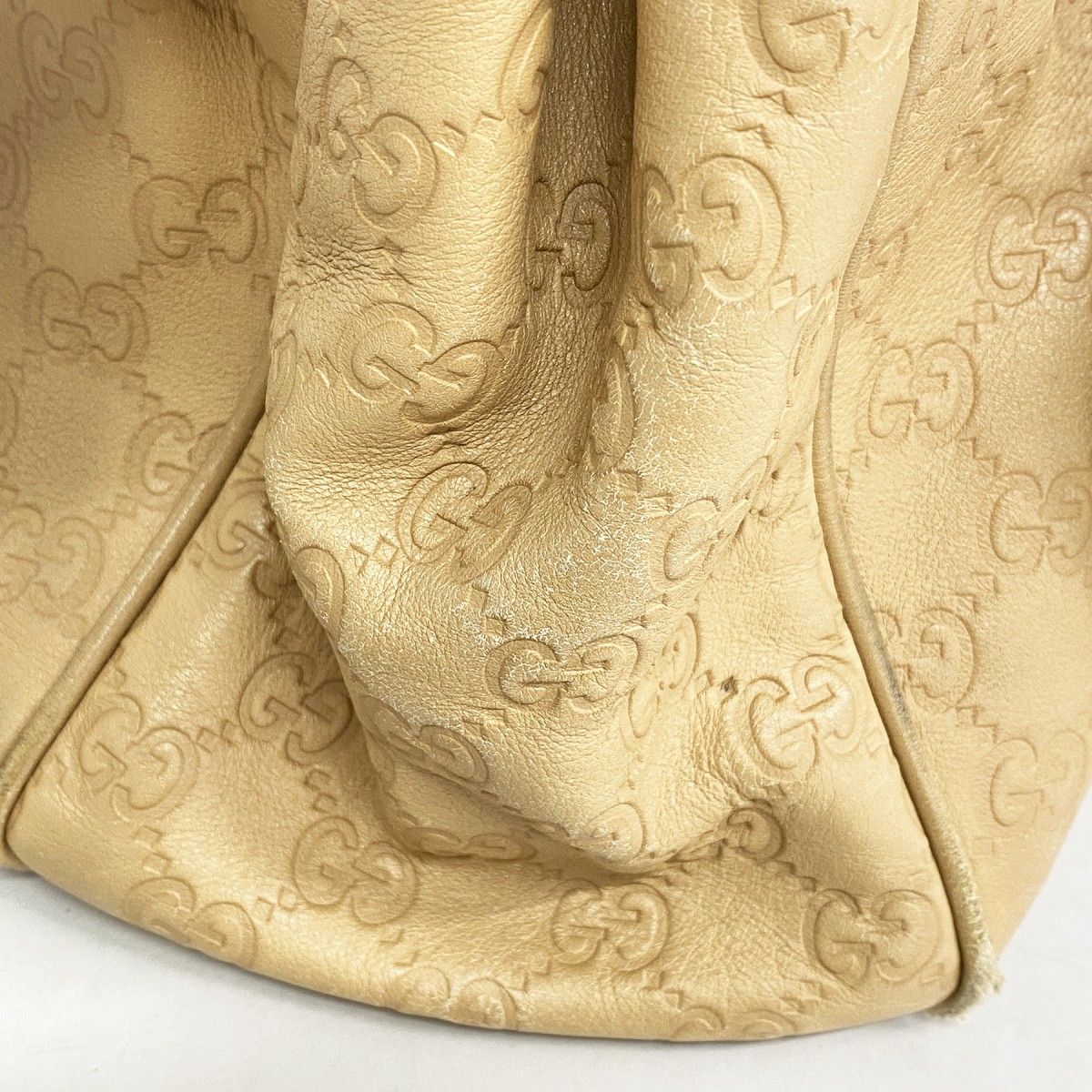 【6eb1562】グッチ トートバッグ グッチシマ 211944 レザー ベージュ シャンパンゴールド金具【中古】レディース 【6eb1562】グッチ トートバッグ グッチシマ 211944 レザー ベージュ シャンパンゴールド金具【中古】レディース