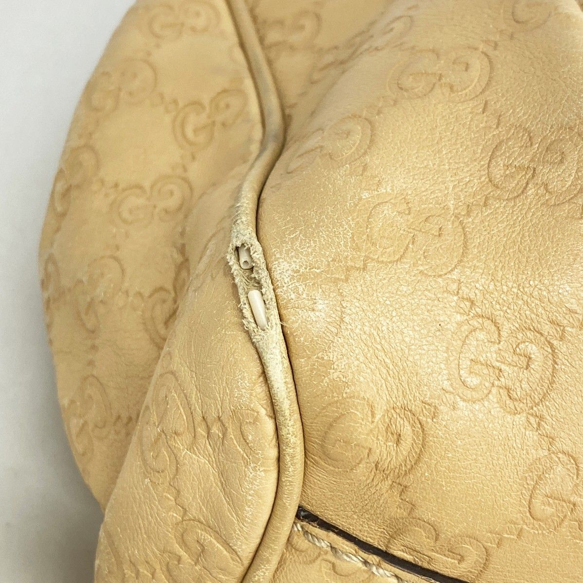 【6eb1562】グッチ トートバッグ グッチシマ 211944 レザー ベージュ シャンパンゴールド金具【中古】レディース 【6eb1562】グッチ トートバッグ グッチシマ 211944 レザー ベージュ シャンパンゴールド金具【中古】レディース