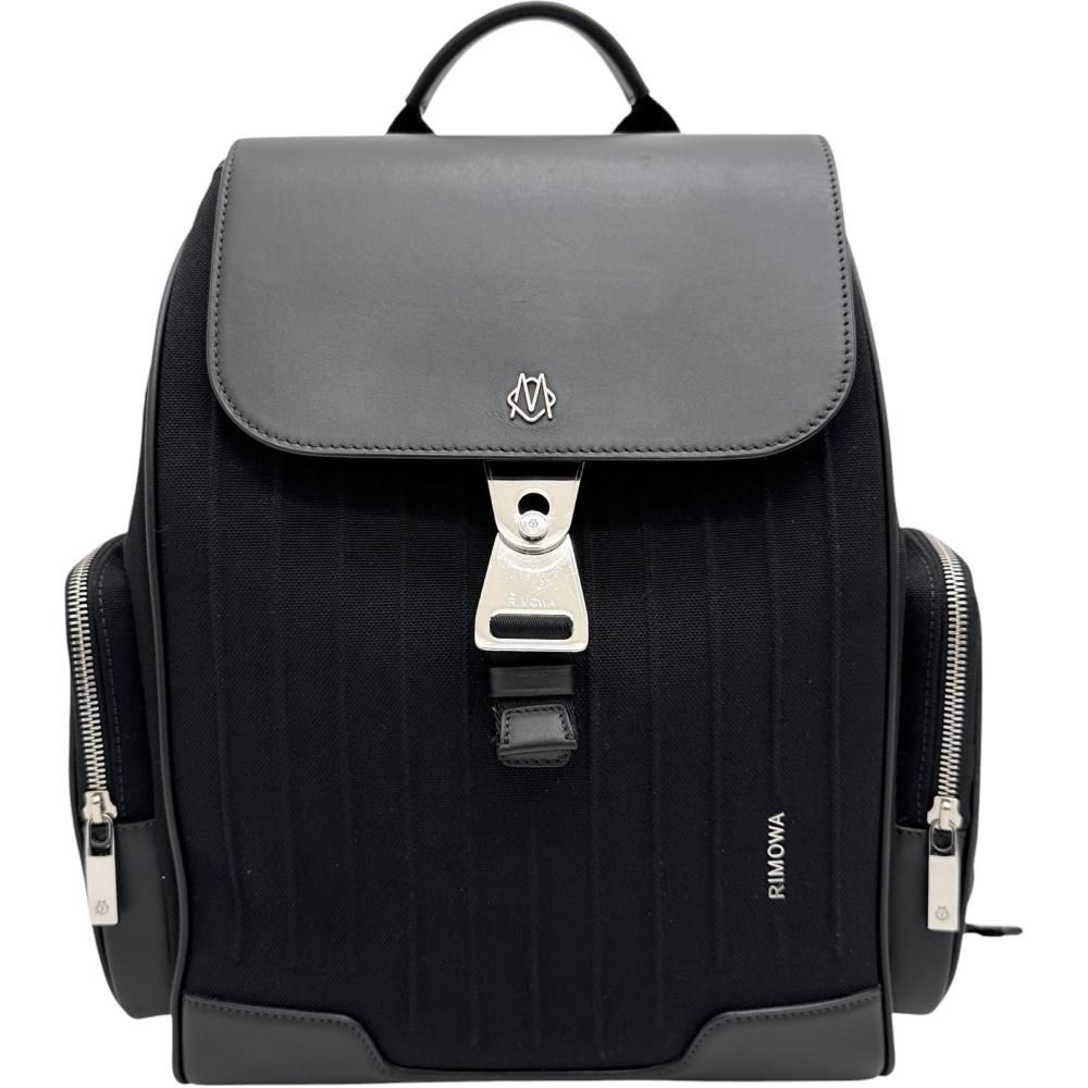 【RIMOWA/リモワ】リュック・デイパック キャンバス/レザー ブラック/シルバー金具 ユニセックス 【中古】【真子質店】【BL】
