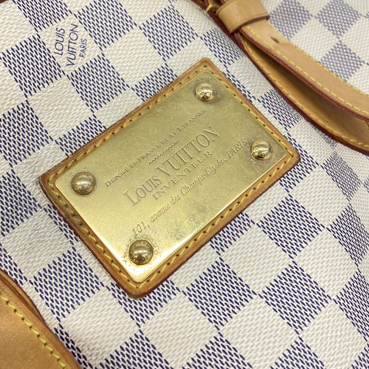 【6ec2087】ルイヴィトン トートバッグ ダミエ・アズール ハムステッドMM N51206 ホワイト【中古】レディース