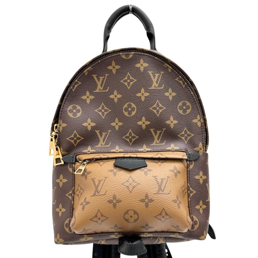 【LOUIS VUITTON/ルイ・ヴィトン】M44870 モノグラムリバース リュック・デイパック モノグラムキャンバス ブラウン/ゴールド金具 レディース 【中古】【真子質店】【BL】