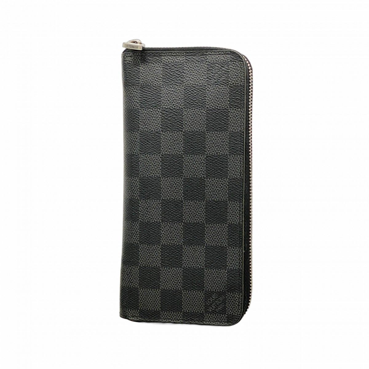 【6ec1821-k】ルイヴィトン 長財布 ダミエ・グラフィット ジッピーウォレットヴェルティカル N63095 ブラック グレー【中古】メンズ