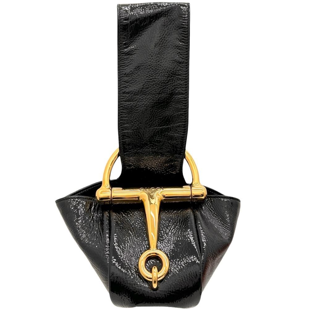 GUCCI/グッチ】850100 クラッチバッグ パテントレザー ブラック