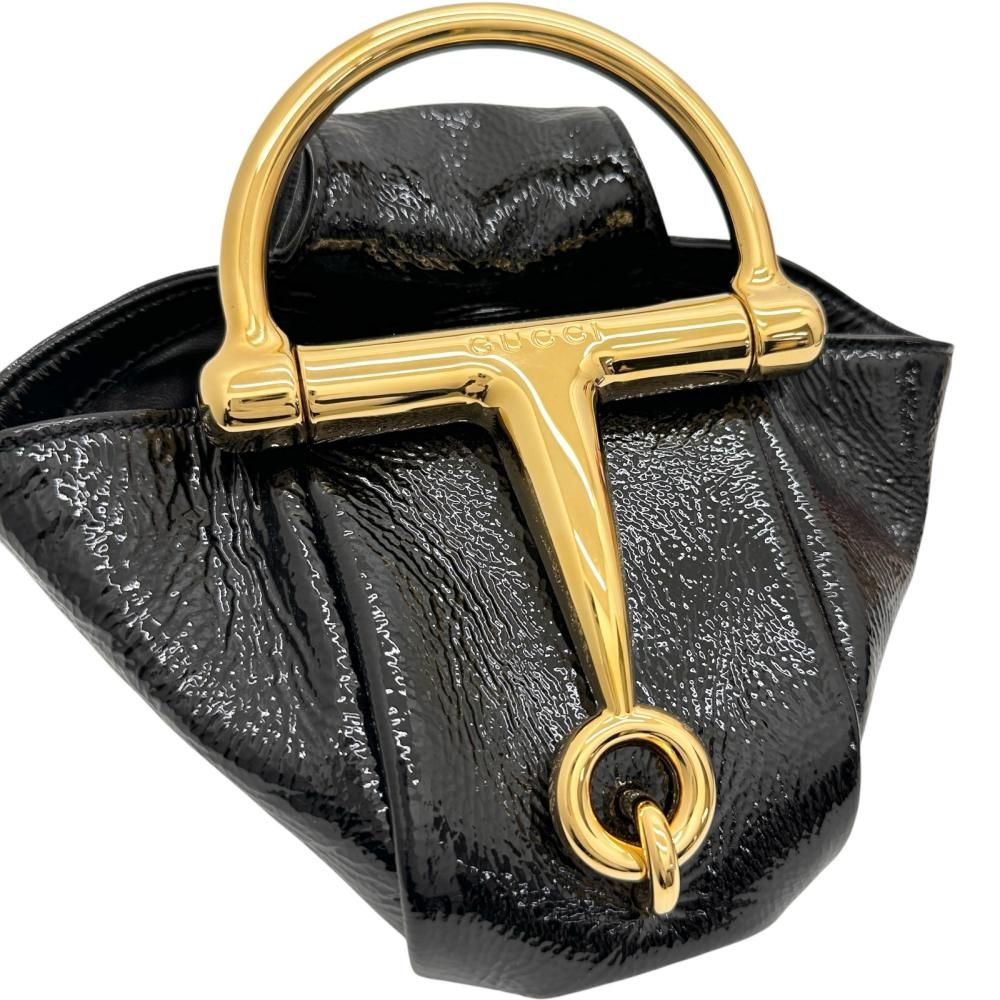 GUCCI/グッチ】850100 クラッチバッグ パテントレザー ブラック