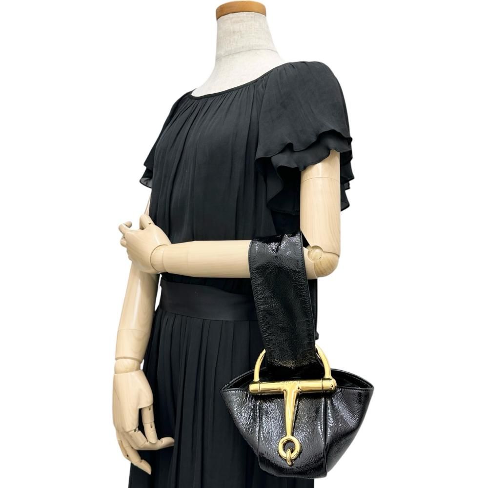 GUCCI/グッチ】850100 クラッチバッグ パテントレザー ブラック