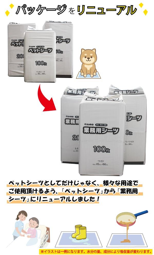 ペットシーツ・トイレシート〔レギュラーサイズ〕 1枚当り4.47円がさらに4.28円！！枚数変わらず800枚（200枚×4個）約35枚分もお得♪【トイレ用品】【オシッコ】【使い捨て】【業務用】