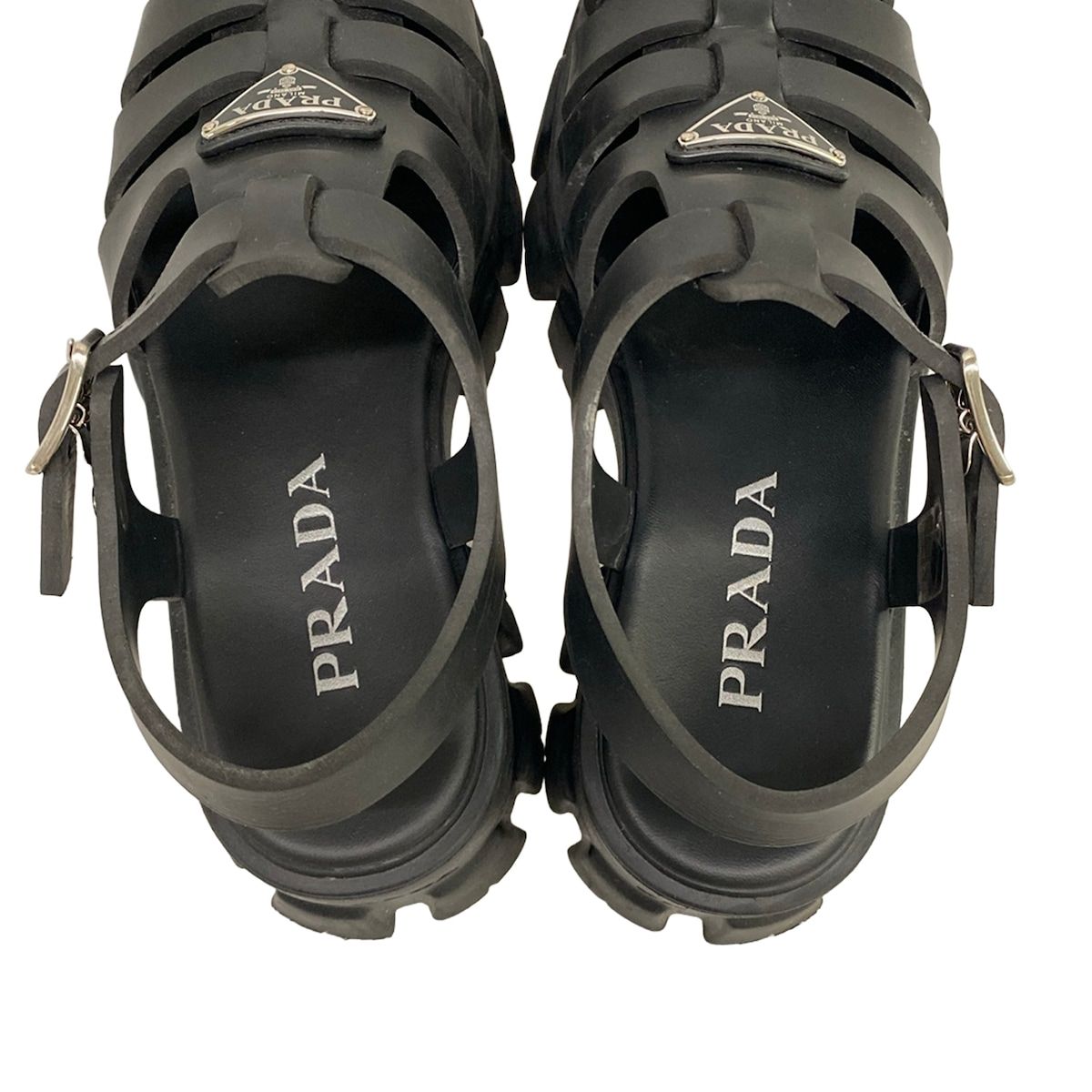 PRADA(プラダ) サンダル レディース モノリス フォームラバー サンダル 黒