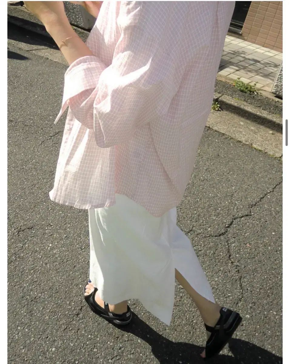 ondemin ピンク CHECK シャツ