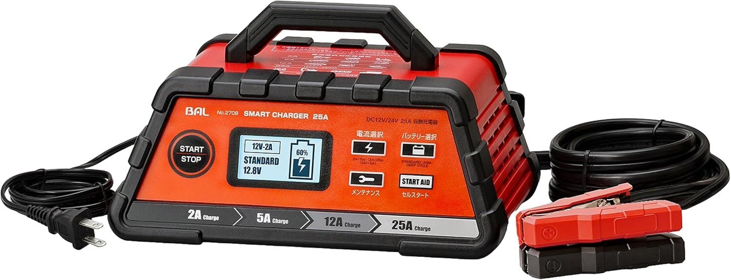 訳あり (箱入り)大橋産業 12V/24V バッテリー充電器 SMART CHARGER 25A 訳あり (箱入り)大橋産業 12V/24V バッテリー充電器 SMART CHARGER 25A