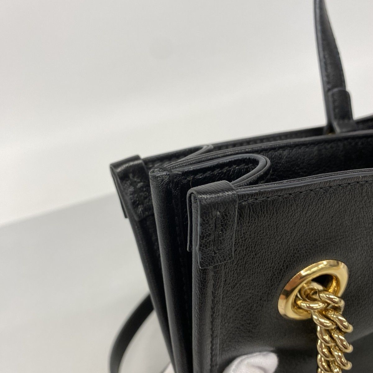 【6ec2011-k】グッチ トートバッグ ホースビット 621144 レザー ブラック ゴールド金具 2wayバッグ【中古】レディース