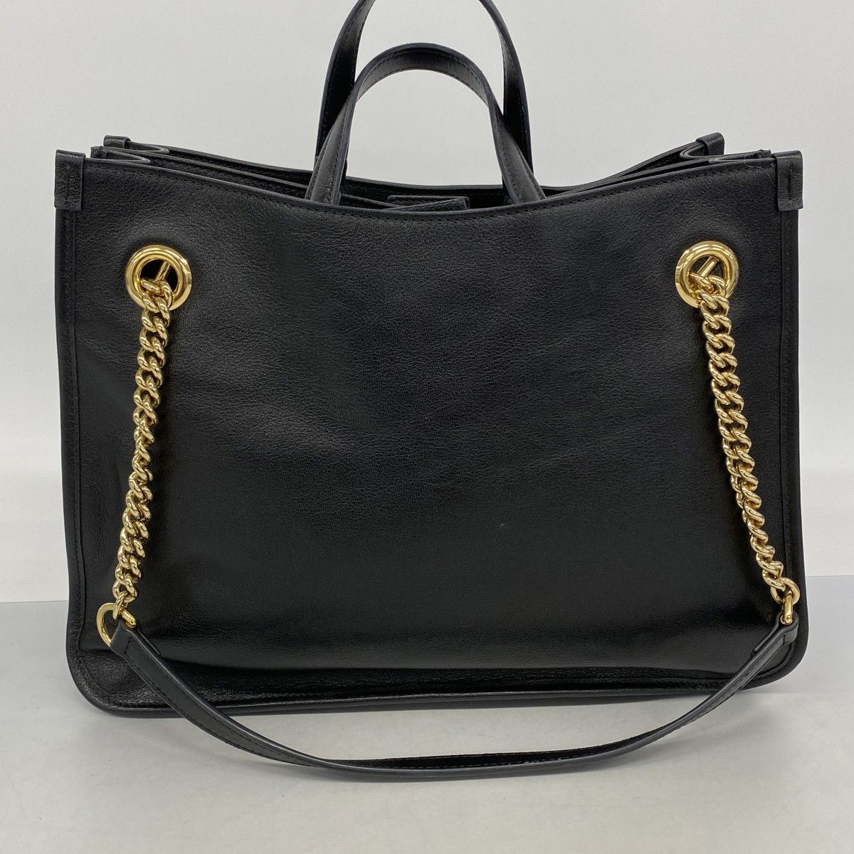 【6ec2011-k】グッチ トートバッグ ホースビット 621144 レザー ブラック ゴールド金具 2wayバッグ【中古】レディース